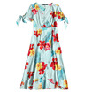 Tropical Floral Print Surplice Dress