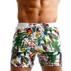 Fashion Men Swimwear Swimsuits Flower Print Surf Board Boxer Shorts Trunks Long