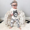 Casual Baby Boy Girls Monster Bow Tie Bear Tops T-shirtPants 2pcs Outfits Set