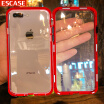 ESCASE Apple 87plus mobile phone shell vibrating the same paragraph network red magnetic king iphone78plus mobile phone shell new 8x anti-fall tide brand apple glass shell transparent red edge