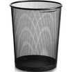 TRNFA TN-T3301 Trash Large metal mesh office paper basket round trash cans solid black garbage basket