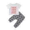 2PCS Baby Boys Kids T-shirt Long Pants Outfits Infant Summer Clothes Set