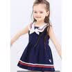 UK Newborn Baby Girl Summer Dress Bowknot Sailor Stripe Marine Navy Dress Outfit