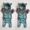 Newborn Kid Baby Boy Girl Cotton Clothes Set Hooded TopsPants Outfit Tracksuit