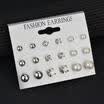 UK New 9 Pair Rhinestone Crystal Pearl Earrings Set Women Ear Stud Jewelry Gift