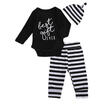Newborn Baby Boys Girl Top Romper Pants Hat Bodysuit Sunsuit Outfits Set Clothes