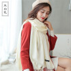 Scarf female han edition female autumn&winter pure color imitation cashmere neck 250 grams joker long tassel does not drop woo