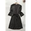 Cotton Bathrobe Sexy Black Women Bride Robe Dressing Gown Bride Wedding Rob Pop