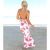 Maxi Floral Dress Sexy Women Summer Backless Long Chiffon Sundress Beach Dress