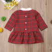 Toddler Kids Baby Girl Long Sleeve Christmas Plaid Ruffle Party Dress Clothes