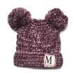 Newborn Baby Boy Girls Winter Warm Double Fur Pom Bobble Knit Beanie Hat Cap