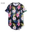Fashion Mens O Neck Short Sleeve Casual T Shirts Mens T-Shirt Tops Flower Print