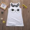 Lovely Baby Kids Summer Dress White Sleeveless Cat Girls Dress Skirts Clothes