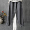 AU Mens Elastic Waist Soft Cotton Linen Long Pants Ladies Fit Casual Trousers