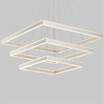 Baycheer HL487474 3150" Wide LED Square Chandelier 3 White Lights Aluminum Slim Cubed LED Hanging Light
