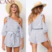 Women One Shoulder Loose Playsuit Bodycon Party Romper Short Jumpsuit Trousers