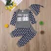 3PCS Baby Girls Outfits T-shirtPants Set Toddler Autumn Clothes Tracksuit UK