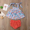 Newborn Infant Baby Girl Suspender Skirt TopsShorts PP Bloomers Panties Outfits
