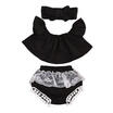 Infant Baby Girl Clothes Set Off Shoulder Top T-ShirtShorts Pants 3PCS Outfits
