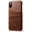 Applicable iphoneXS Max Mobile Phone Case Samsung Huawei Mobile Phone Holster Card Protective Case Brown