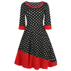 Vintage Polka Dot Color Block Dress