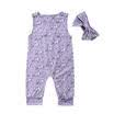 Toddler Baby Girl Elephant Print Romper Jumpsuit Headband Outfits Summer Clothes