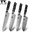 XYj 4 Unids Cuchillos De Acero Damasco Set VG10 Cuchilla Afilada Mangos Antideslizantes Cuchillos Herramientas De Cocina