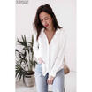 Fashion Women Casual Chiffon Long Sleeve Lase V Neck Shirt Loose Tops Blouse