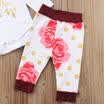 4PCS Newborn Baby Girls Floral Tops Romper Pants Hat Headband Outfit Set Clothes