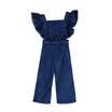 US Stock Toddler Kids Girls Velvet Bib Pants Backless Romper Jumpsuit Outfits