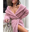 UK Womens Fur Collar Waterfall Cardigan Jacket Ladies Fluffy Loose Coat Outwear