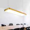 Baycheer HL487630 Brushed Aluminum 45W Brass Rectangular Pendant Light 3543"In Warm Light