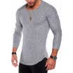 Fashion Mens Slim Fit Knitted Long Sleeve Muscle Tee T-shirt Casual Tops Blouse