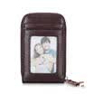 Mens Wallet Genuine Leather Credit Card Holder RFID Blocking Zipper Thin Pocket