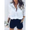 White shirt Womens long sleeve Ruffles blouse ladies Plain Work Shirt