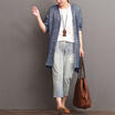 New Women Long Sleeve Cotton Linen Cardigan Loose Blouse Bohemian blazer Tops