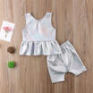 Toddler Kid Baby Girl Tops Dress T-shirtShort Pants Outfit Set Clothes 2pcs Set
