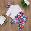 3PCS Newborn Baby Girls Princess Top Romper Long Pants Hat Outfits Clothes 0-24M