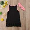 2PCS Toddler Kids Baby Girl Summer Clothes Sleeveless Tassel Top Casual Dress