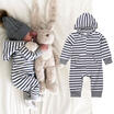 Newborn Infant Baby Boy Girl Kids Cotton Hooded Romper Jumpsuit Clothes Outfits