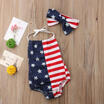 Newborn Baby Girl Clothes Summer Jumpsuit Romper Bodysuit Headband Outfits US