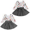 AU Kid Baby Girl Floral Party Outfits Clothes T-shirt TopsSkirts Dress 2pcs Set