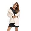 Women Zipper Open Fur Hoodie Sweatshirt Long Coat Jacket Top Outwear Cardigan