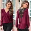 Women Ladies Casual V-neck Tops Long Sleeve Shirt Loose T-shirt Fashion Blouse