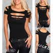 Exposure black Bust hole Vest Tank women sexy Tops club wear Blouse Shirt LXL