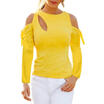 Fashion Women Autumn Long Sleeve Cold Shoulder Tight Sexy Casual Summer Tops New