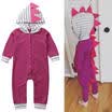 Newborn Baby Girl Dinosaur Hooded Romper Jumpsuit Bodysuit Outfits Clothes