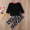 Kids Baby Girls Happy Camper Long Sleeve T-Shirt Tops Pants Outfit Clothes Set