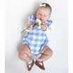 Kids Newborn Baby Girls Bat Sleeve Romper Grid Bodysuit Jumpsuit Outfits Clothes