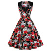 Vintage Skull Print Fit&Flare Dress